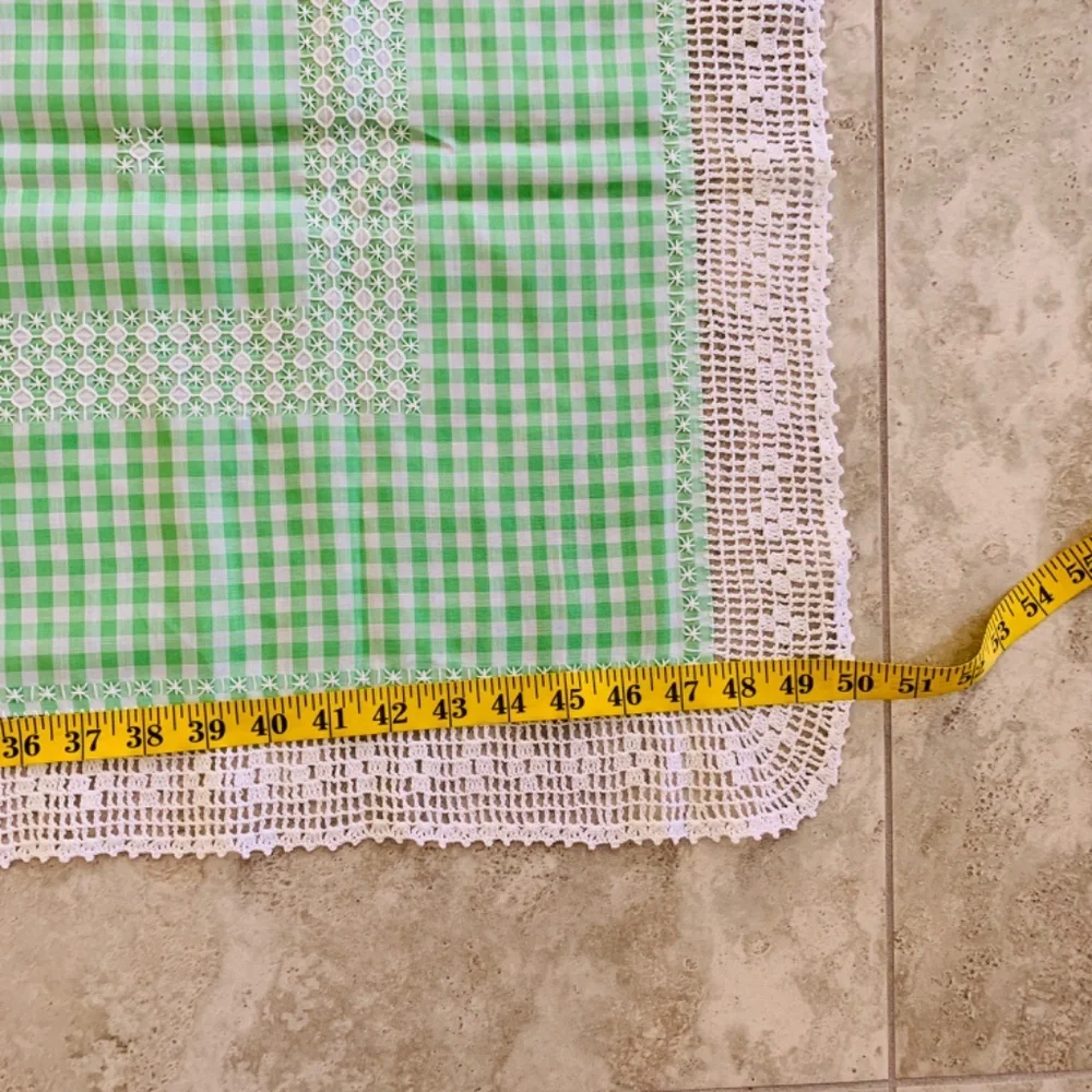 Vintage Embroidered Tablecloth Square 50' X 50